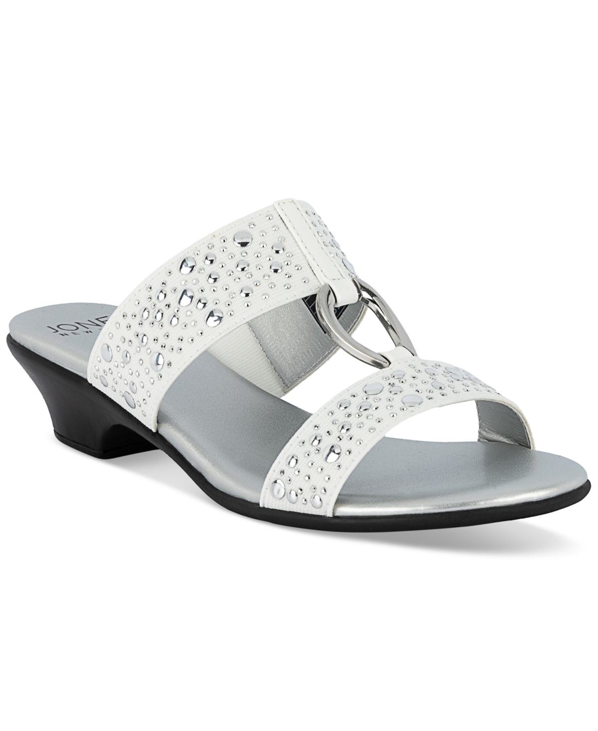 Jones New York Eanna Embellished Wedge Heel Sandals In White