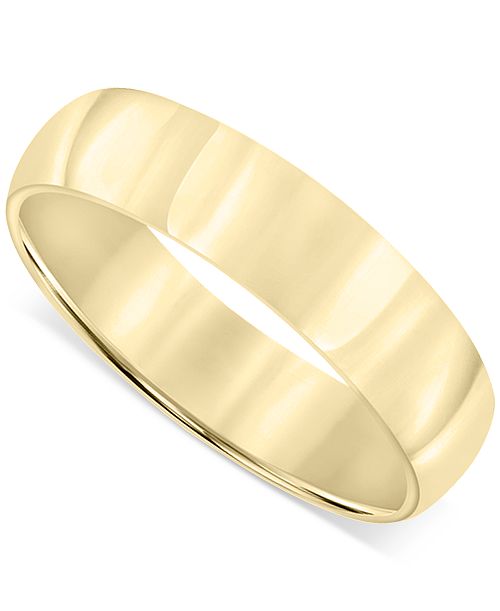 alfani Macy's Men's Polished Wedding Band in 18k Gold-Plated Sterling Silver (Also in Sterling Silver) Jewelry & Watches