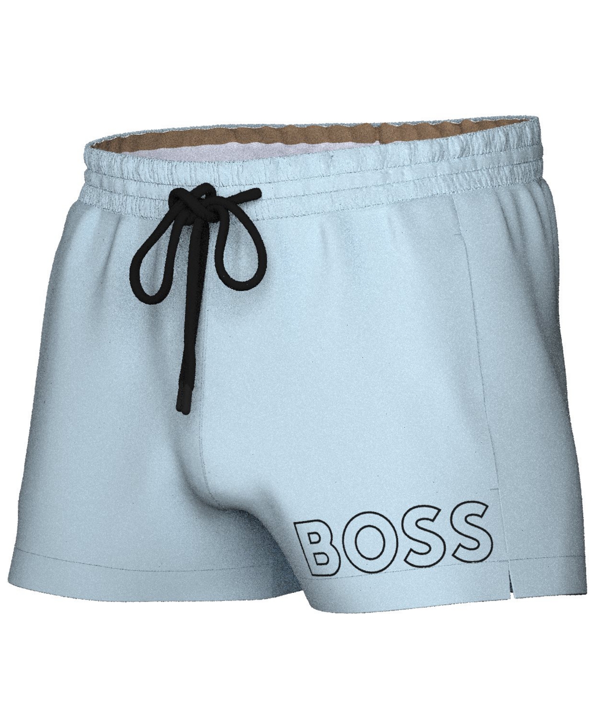 Hugo Boss Boss By  Men's Mooneye Outlined Logo Drawstring 3" Swim Trunks In Light,pastel Blue