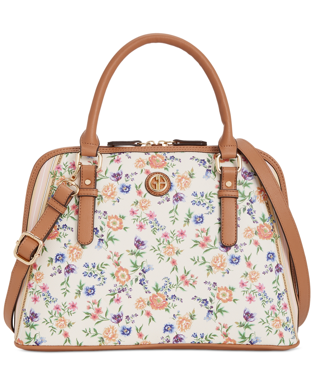Saffiano Pastel Floral Medium Dome Satchel, Created for Macy's - Floral Multi