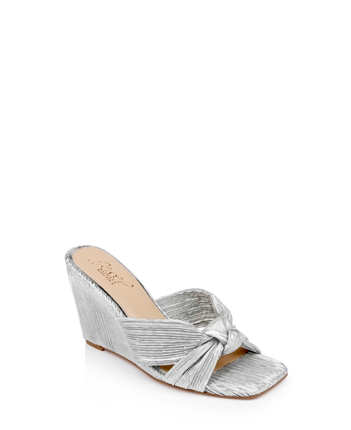 Shop Jewel Badgley Mischka Women's Hype Knot Wedge Evening Sandals In Silver
