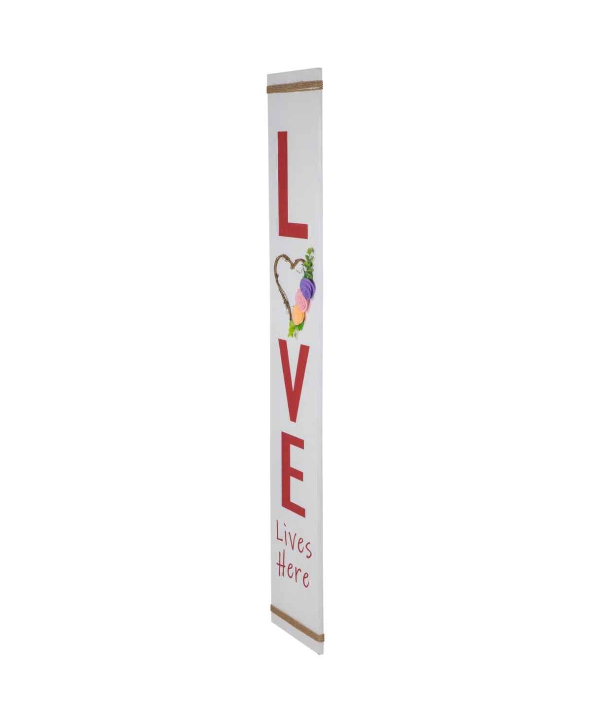 Shop Northlight 40" Floral Heart "love Lives Here" Wooden Valentine's Day Plaque In White