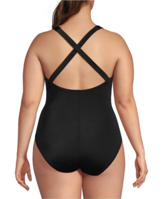 Plus Size Tugless X-Back One Piece Swimsuit