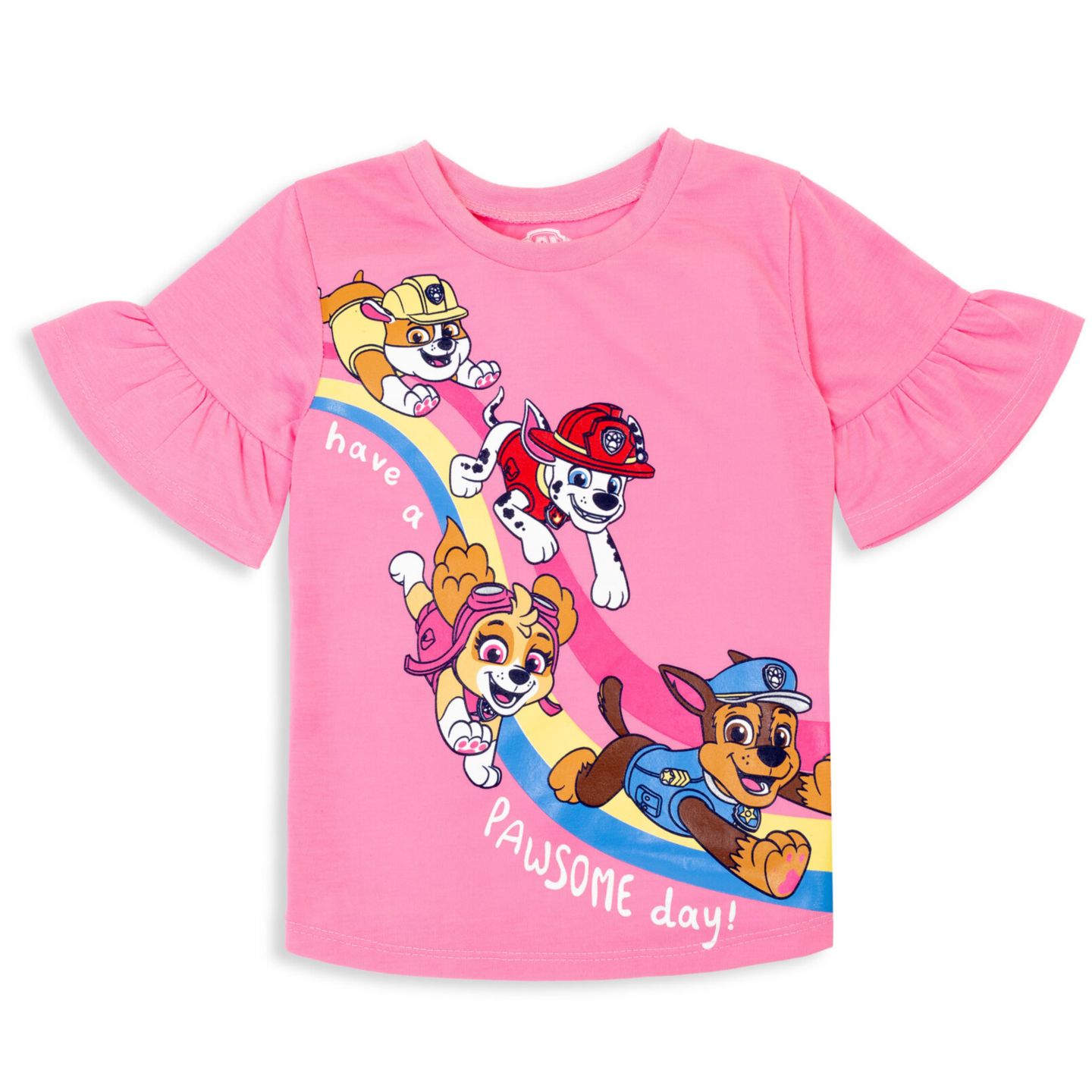 Детский комплект Paw Patrol для девочек: футболка и леггинсы, Rubble, Marshall, Chase, цвет: Розовый синий — фото 8