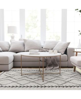 Fairdale Coffee Table With Round Cross Brace Frame