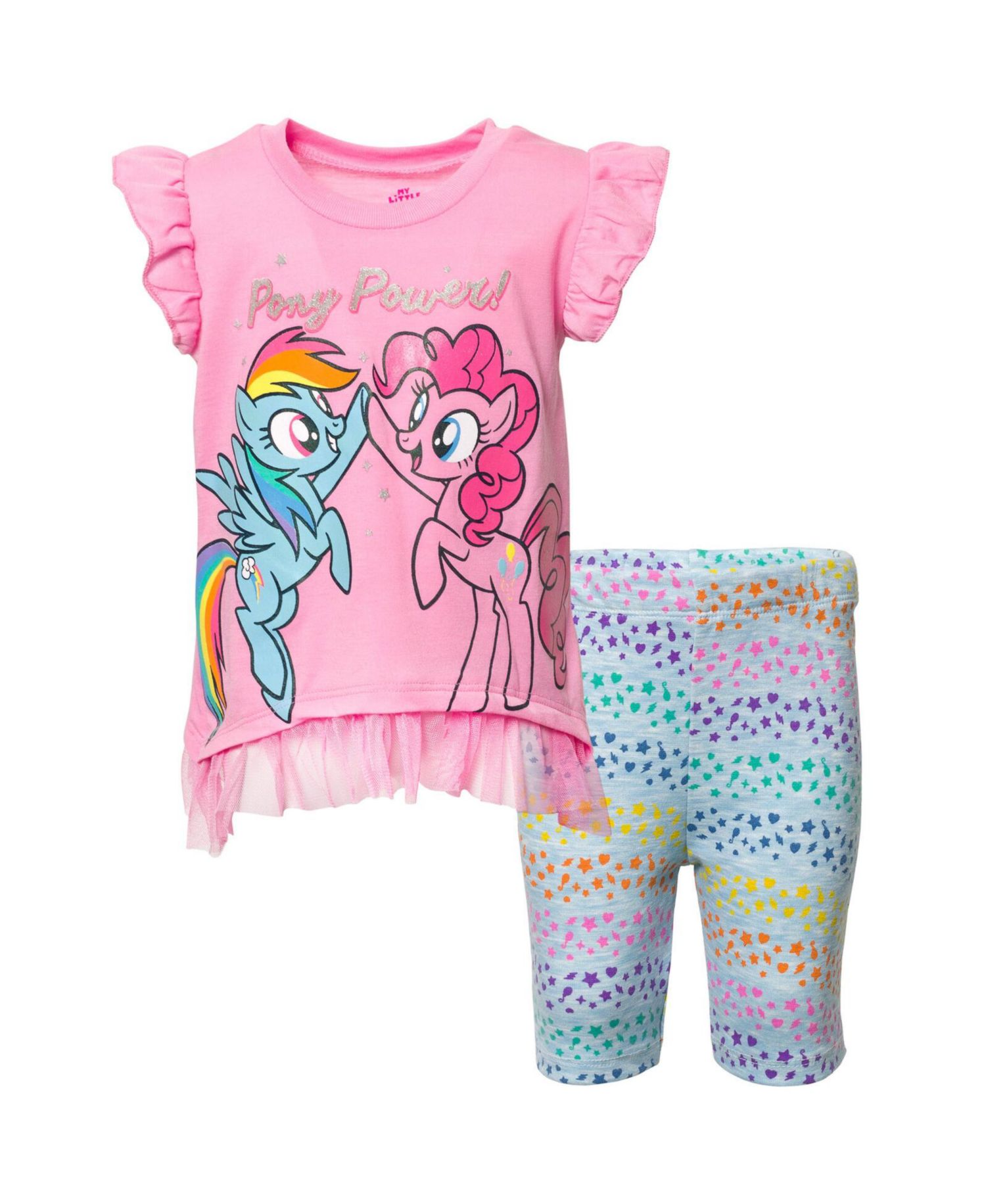 Little Girls My Pony Short Sleeve T-Shirt and Bike Shorts Set