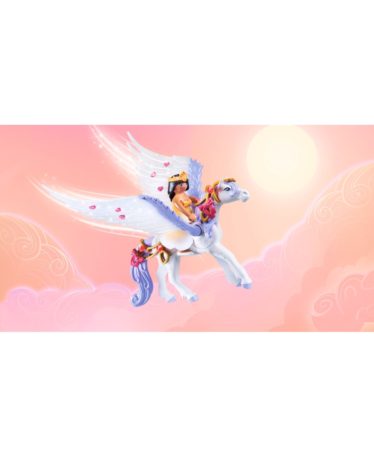 Детские фигурки PLAYMOBIL Pegasus with Rainbow in the Clouds 4-Piece Playset, Ages 4+ — фото 8