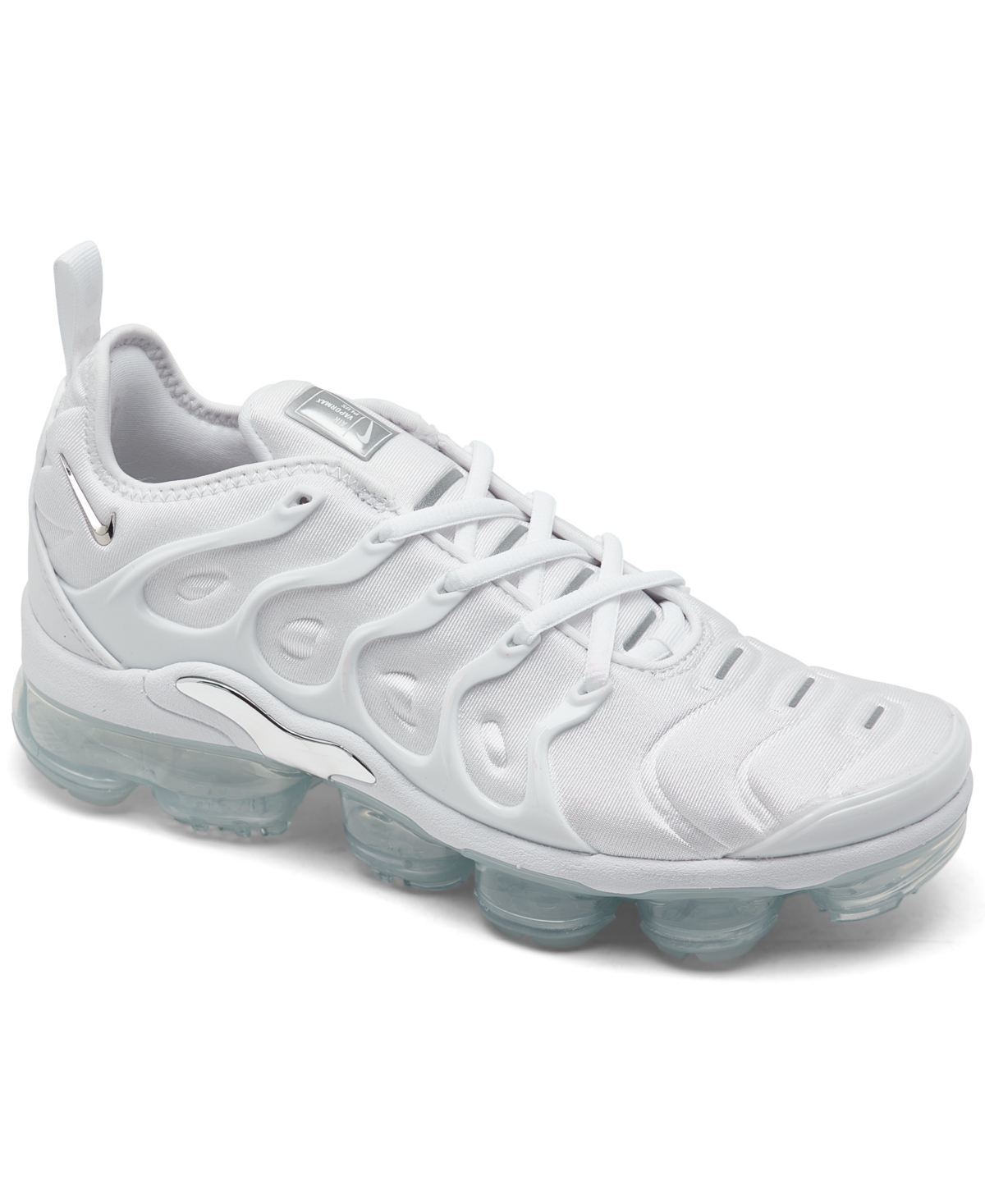 Nike Women's Air Vapormax Plus Running Sneakers From Finish Line In White,metallic Silver