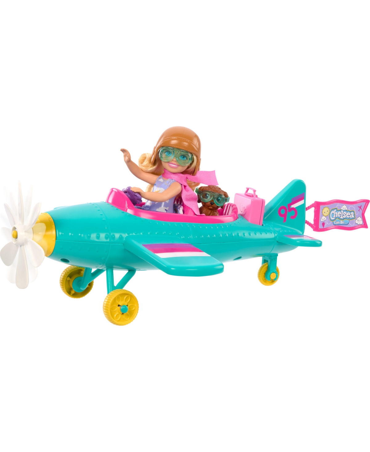 Barbie Chelsea Can Be Plane Doll And Play Set, 2-seater Aircraft With Spinning Propeller And 7 Accessories In Multi