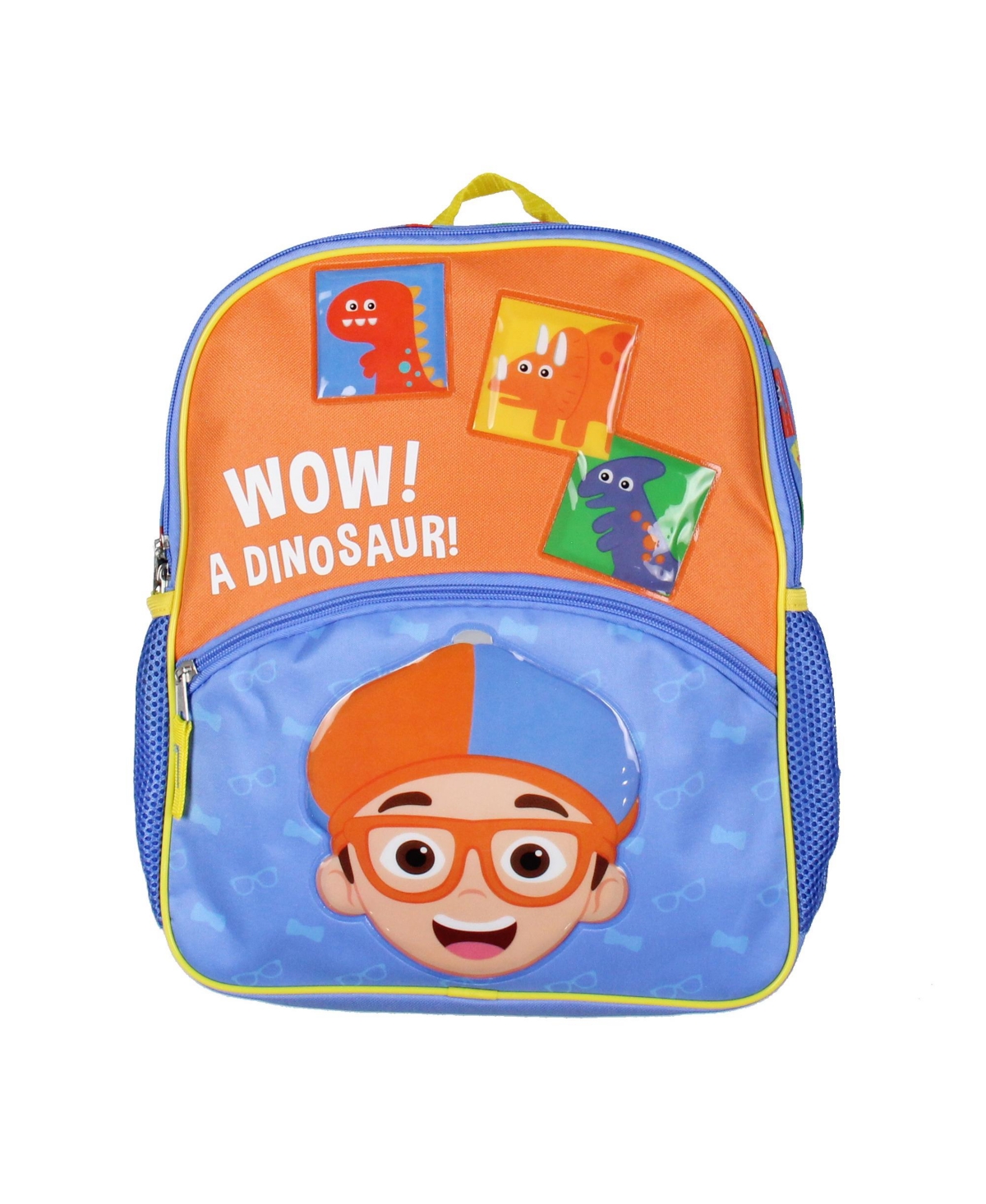 Blippi Wow! A Dinosaur 14" Kids School Travel Backpack Bag w/ Raised Character Designs