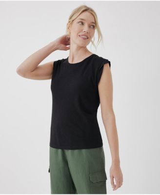 (取寄) パクト レディース ティッシュー スラブ マッスル ティー PACT women Tissue Slub Muscle Tee White Pact Women's Organic Cotton Featherweight Slub Muscle Tee