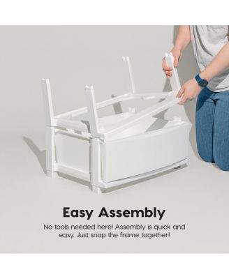 USA 4 Wide Drawer Storage, Organizer Unit for Bedroom, Closet, Living Room, Nursery, Dorm, White Frame with Matte White Front Panels, Set of 1