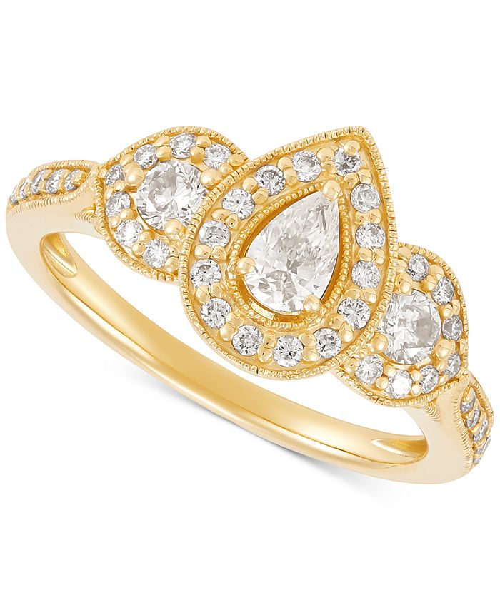 Macy's yellow gold engagement rings hotsell