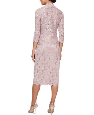 Petite 2-Pc. Lace Jacket & Midi Dress Set
