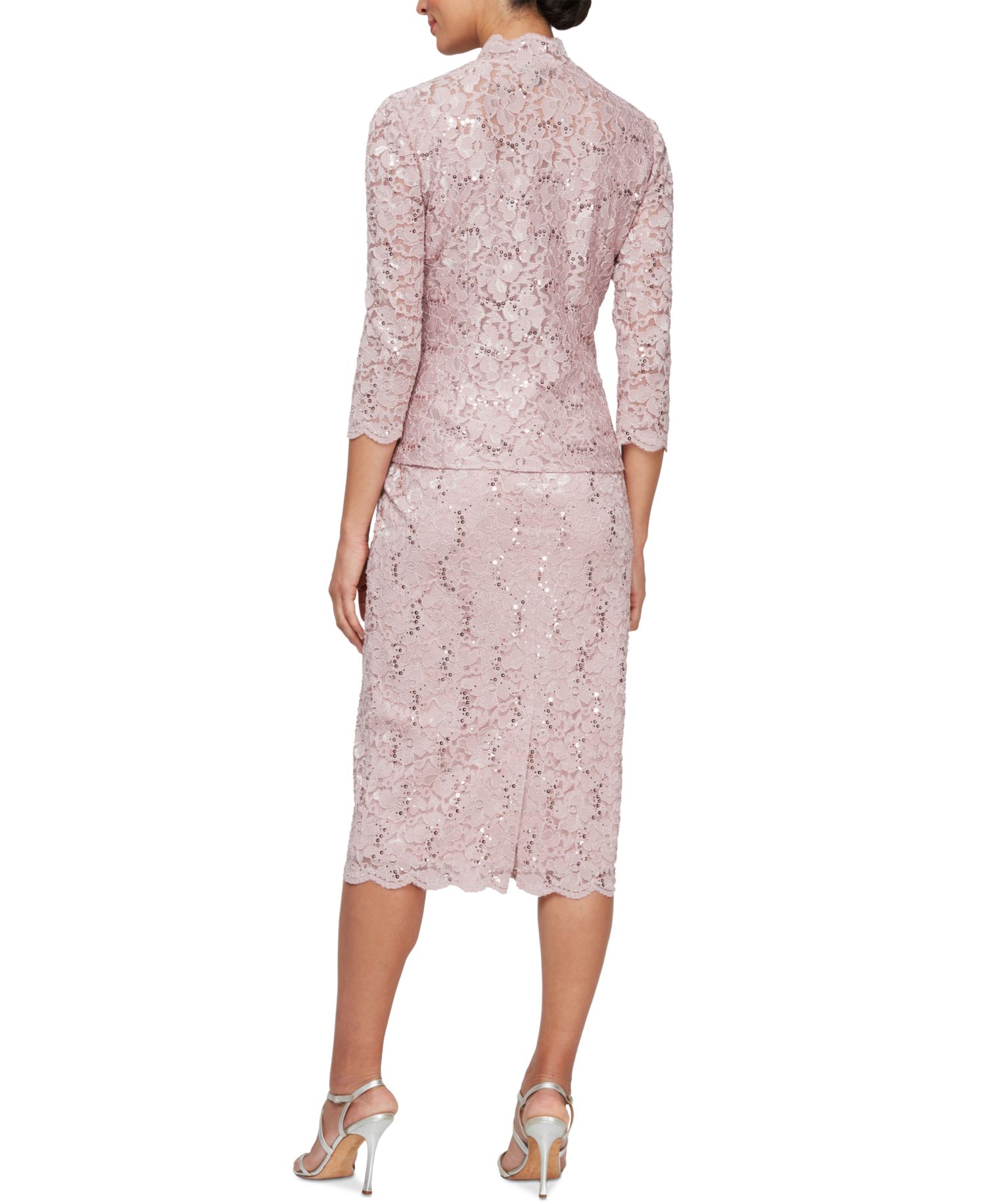 Petite 2-Pc. Lace Jacket & Midi Dress Set