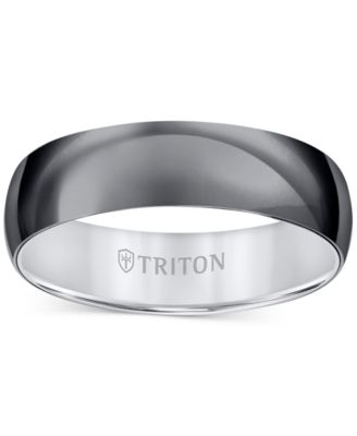 Men's Titan Wedding Band in Black & White Titanium