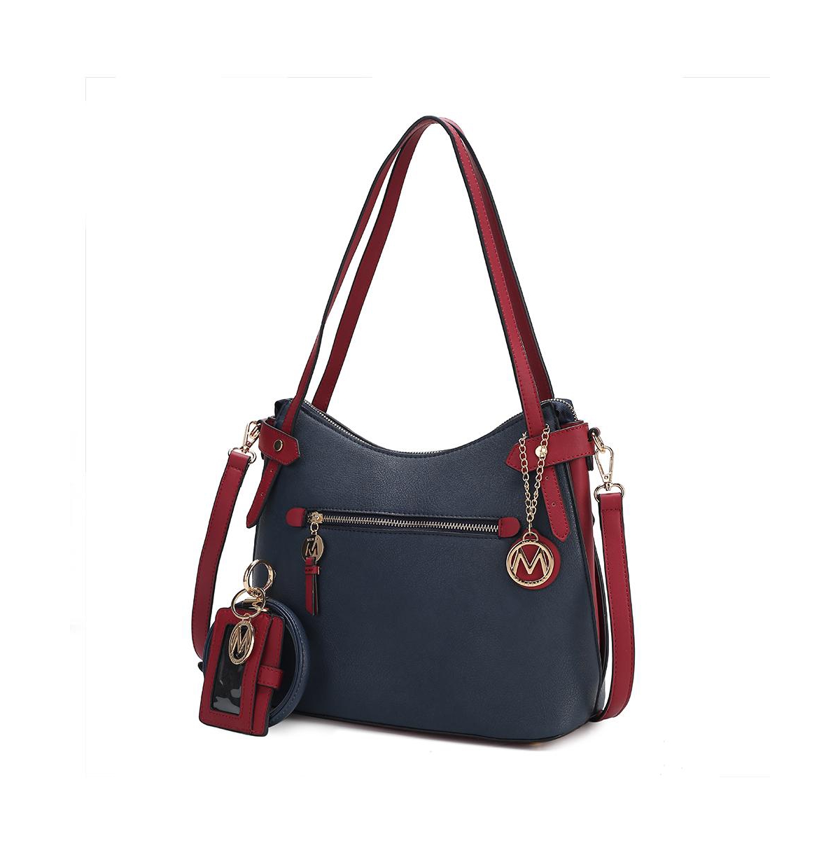 Mkf Collection Jaseli Color-Block Hobo with Wristlet Bracelet Keychain By Mia K