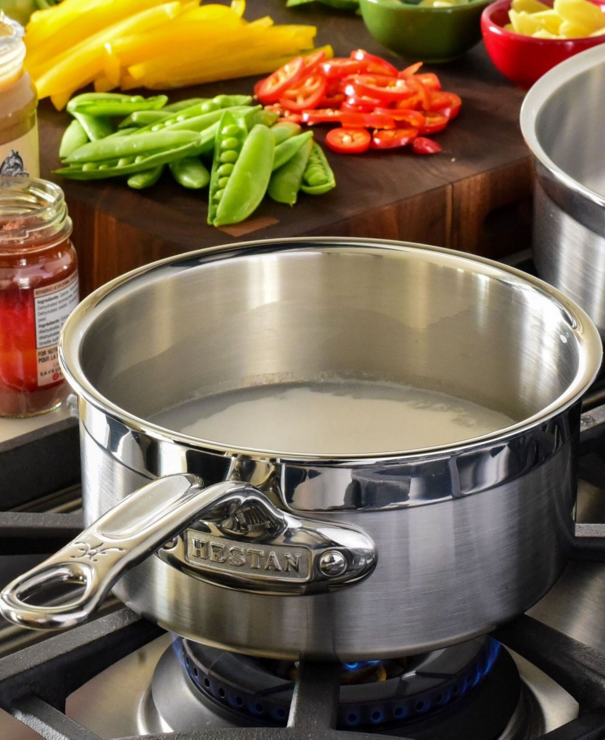 Hestan Probond Clad Stainless Steel 1.5-quart Covered Saucepan In Silver