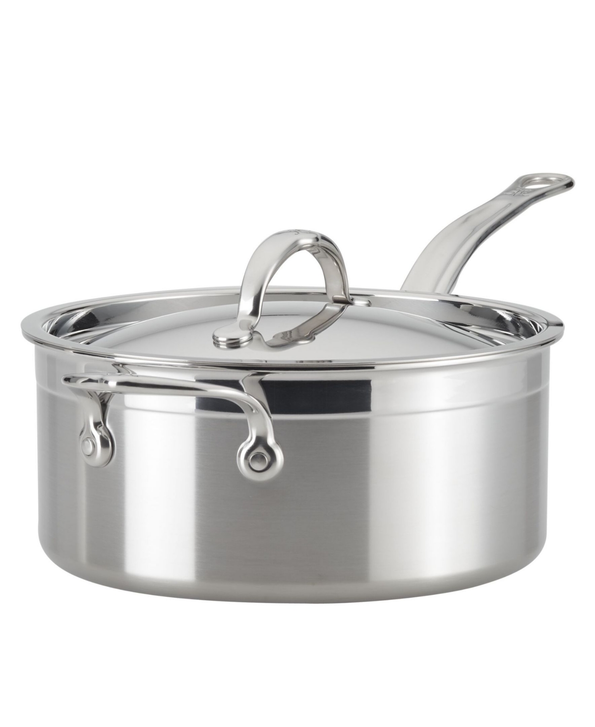 Hestan Probond Clad Stainless Steel 4-quart Covered Saucepan With Helper Handle In Silver