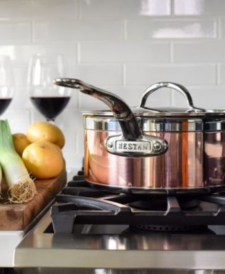 CopperBond Copper Induction 4-Quart Covered Saucepan with Helper Handle