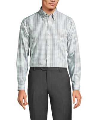 Men's Pattern No Iron Supima Pinpoint Button Down Collar Dress Shirt