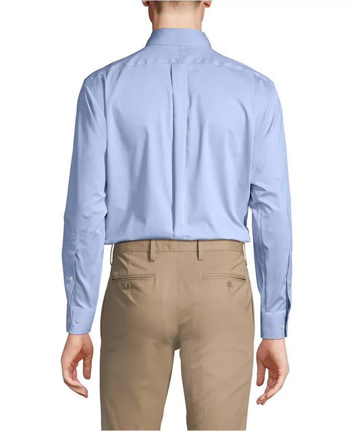 Men's Traditional Fit Solid No Iron Supima Pinpoint Buttondown Collar Dress Shirt - thumbnail 6