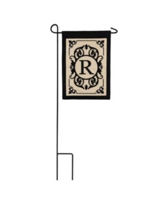 Evergreen Flag Cambridge Chic Letter R Monogram Applique Garden Flag ...