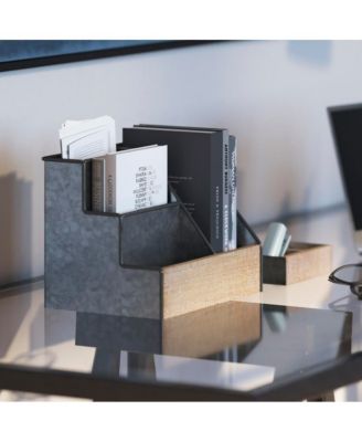 3 Piece Desk Organizer Set- Rustic Mail Organizer For Desktop - Great For Rustic Or Industrial Decor! Makeup Organizer For Vanity