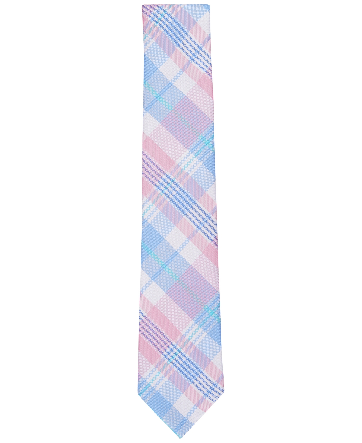 Shop Club Room Men's Austine Plaid Tie, Created For Macy's In Pink