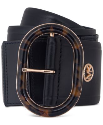 Michael Kors - Women's Animal-Print-Buckle Leather Belt