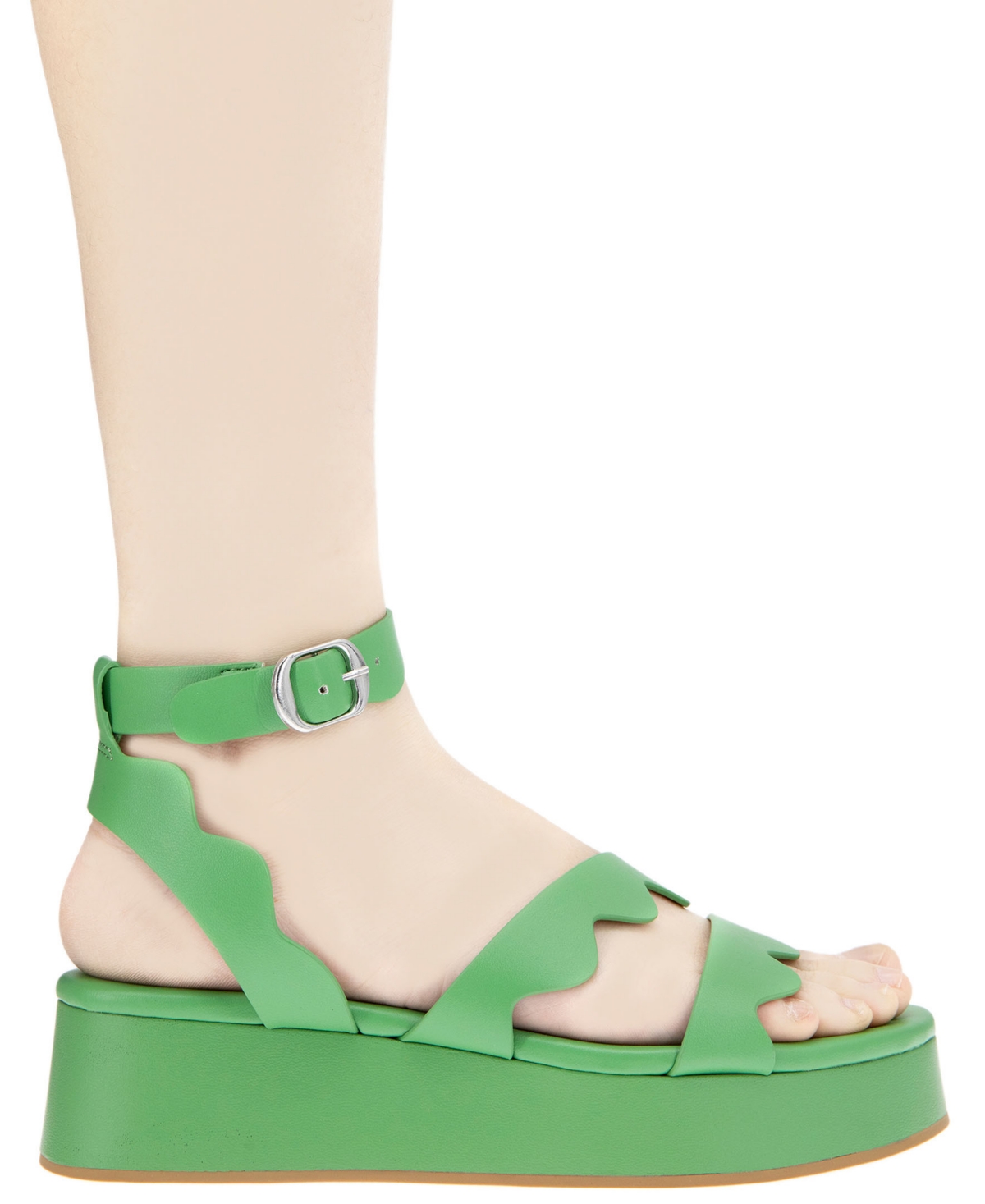 BCBGeneration Women's Faye Scalloped Buckle Flatform Sandals