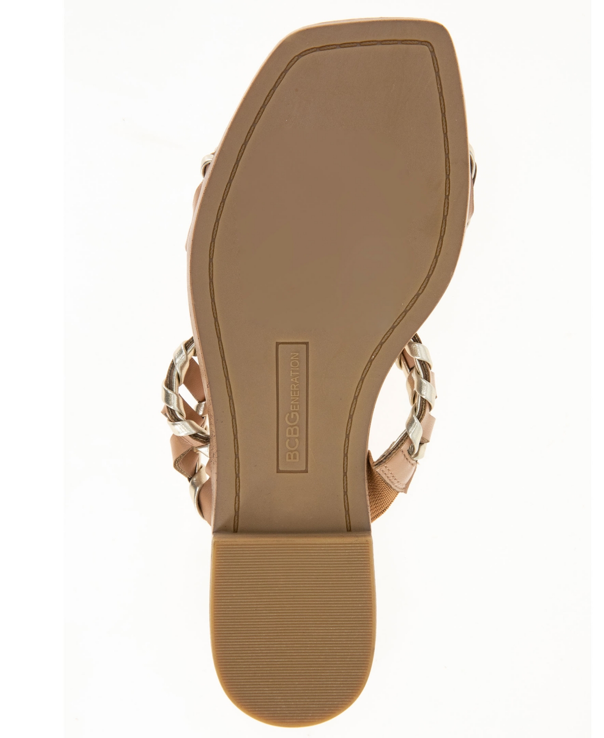BCBGeneration Women's Lemah Woven Double Band Slide Flat Sandals - Platino