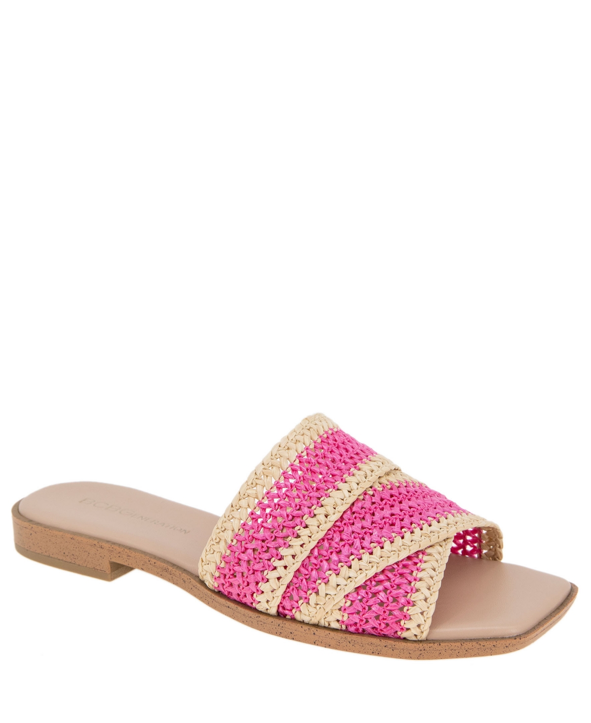 Shop Bcbgeneration Women's Lileen Slip-on Flat Sandals In Viva Pink,light Tan