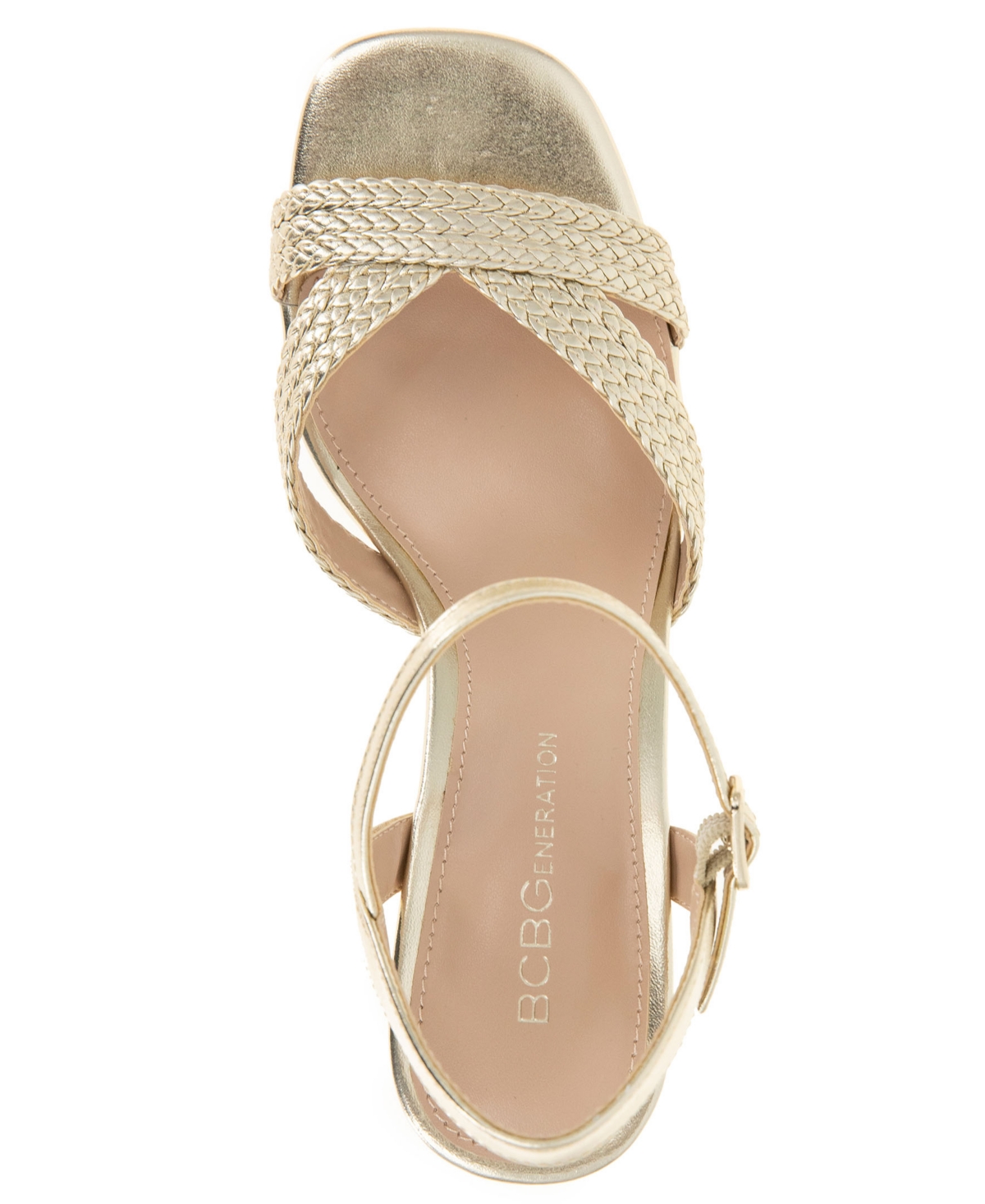 BCBGeneration Women's Dahlia Braided Block Heel Buckle Dress Sandals