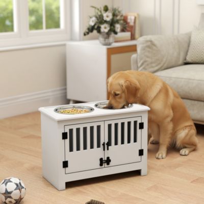 Dog Food Storage Cabinet with Bowls & Dog Feeding Station,