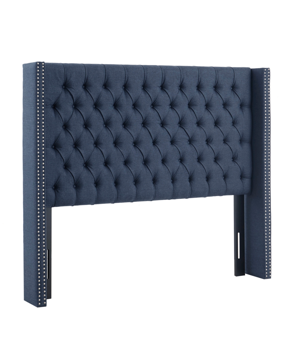 Shop Madison Park Amelia 68.5" Fabric Upholstery Headboard In Navy