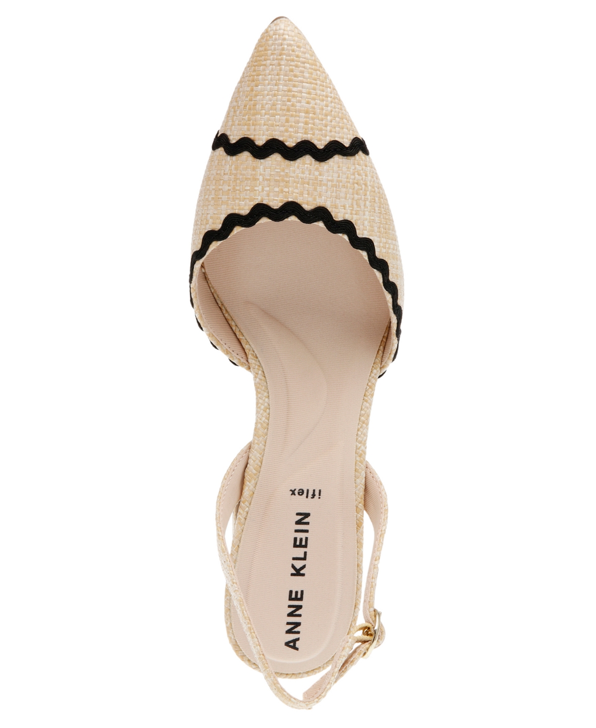 Anne Klein Women's Brandi Pointed Toe Dress Pumps - Black Raffia