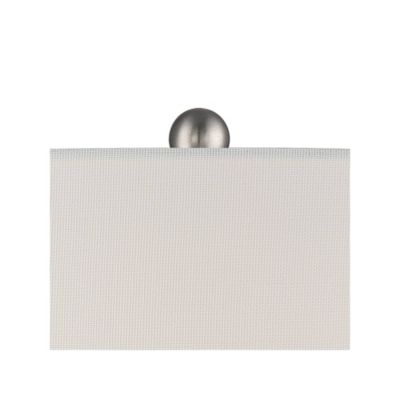 Patrick Modern Coastal Table Lamp 26 1/4" High Whitewash Gray Geometric Ceramic Drum Fabric Shade Decor for Bedroom Living Room House Home Bedside Nightstand Office Family - 360 Lighting