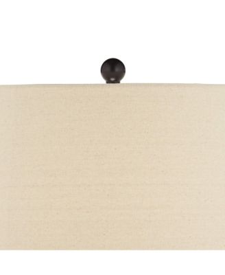 San Carlos Coastal Modern Table Lamps 29" Tall Set of 2 Natural Rattan Wicker Oatmeal Fabric Drum Shade for Bedroom Living Room Bedside