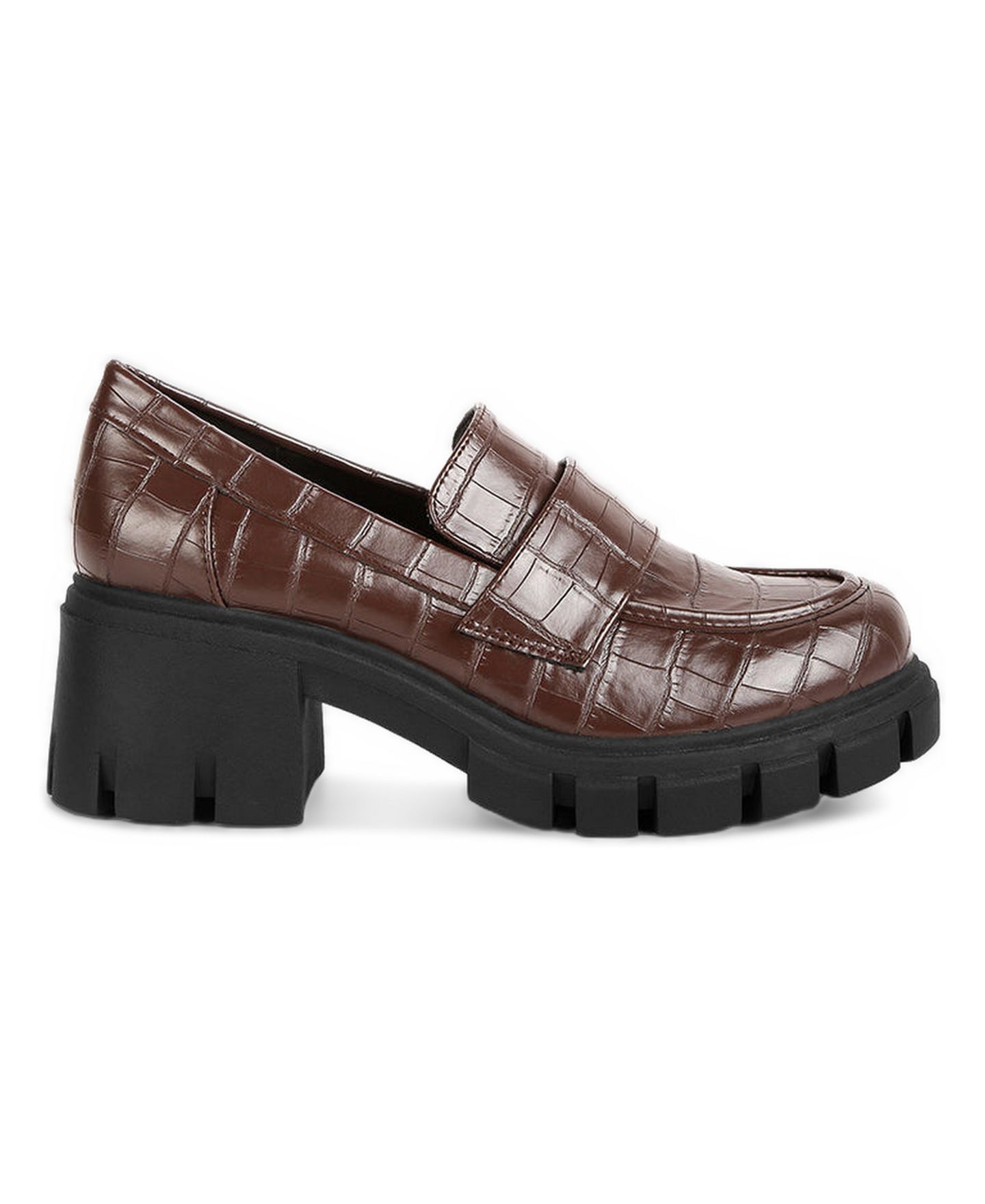 Женские туфли London Rag Women benz chunky block heel, цвет: Коричневая искусственная кожа — фото 1