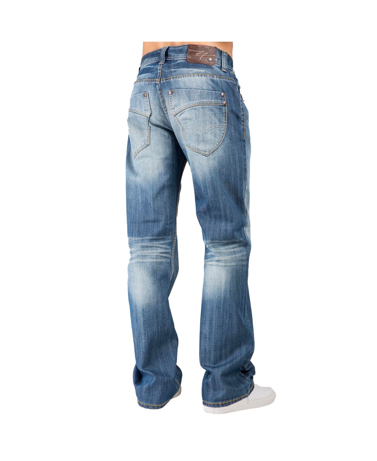 Мужские джинсы Level 7 Relaxed-Fit Boot cut Premium Denim Jeans, цвет: Синий — фото 2