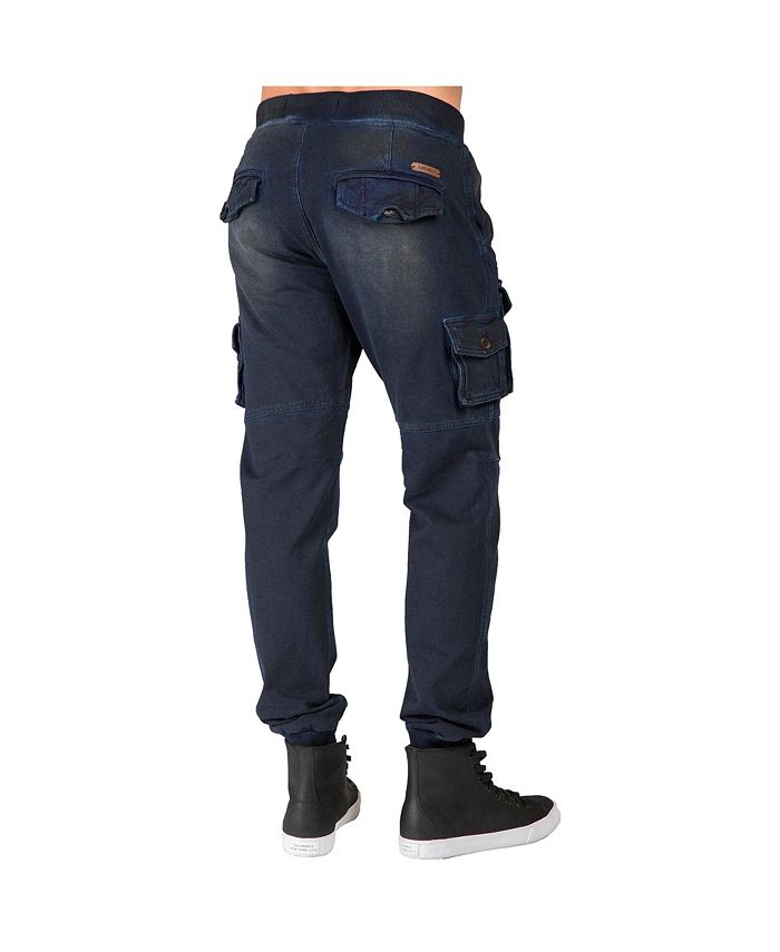 Level 7 Men's Premium Knit Denim Jogger Jeans Indigo Vintage-like Cargo ...
