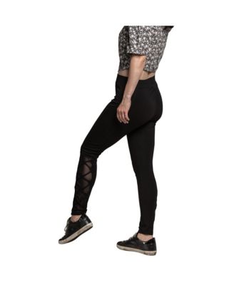 Women's Interlaced Mesh Leggings With Side Pockets