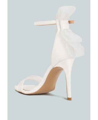 Delancy Bow Detail Lace Stiletto Sandals