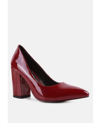 Kamira Patent Faux Leather Block Heel Pumps