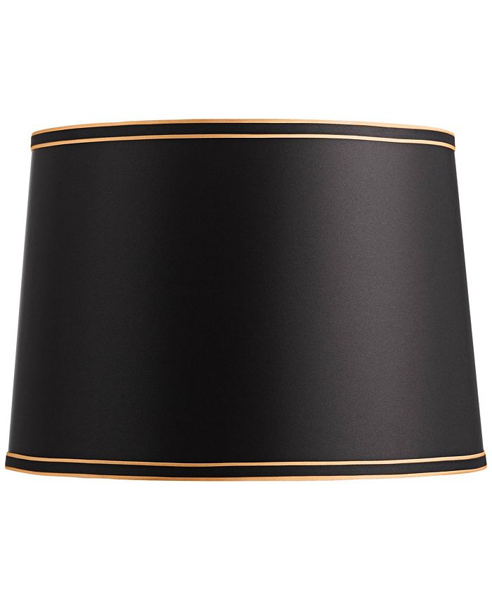 Springcrest Black Medium Drum Lamp Shade with Black and Gold Trim 14 ...