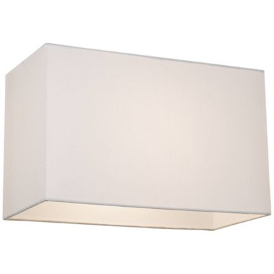 White Medium Rectangular Hardback Lamp Shade 16" Wide x 8" Deep x 10" High (Spider) Replacement with Harp and Finial