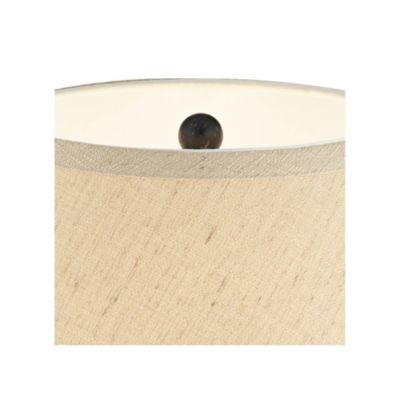 Auburn Rustic Farmhouse Table Lamp 25" High Bronze Hammered Natural Linen Empire Shade for Bedroom Living Room Bedside Nightstand Office