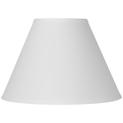 Bright Antique White Linen Medium Lamp Shade 6.5" Top x 15" Bottom x 10.75" High x 11.75" Slant (Spider) Replacement with Harp and Finial