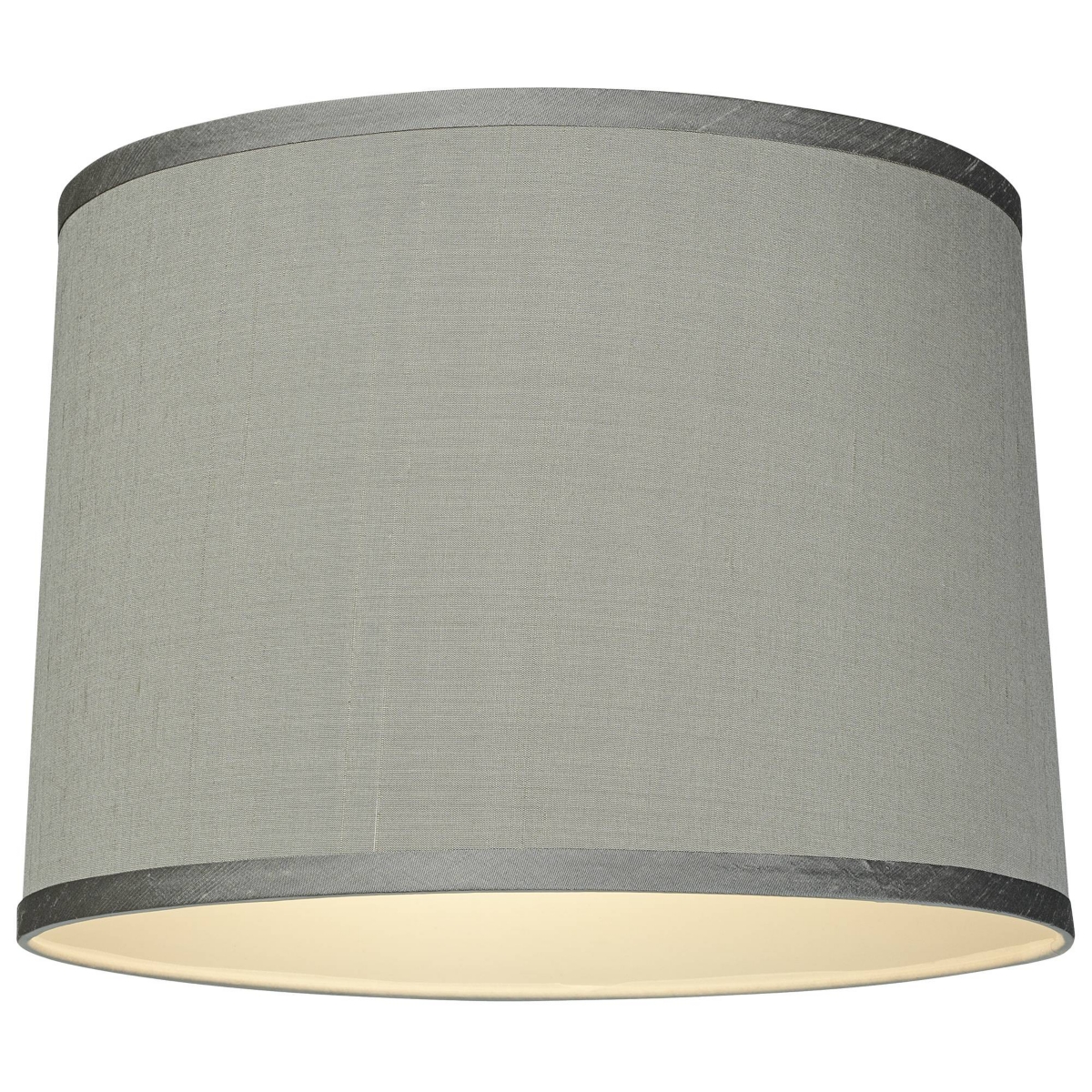 Platinum Gray Medium Dupioni Silk Lamp Shade Top x Bottom x Slant x High (Spider) Replacement with Harp and Finial - Spring crest - Gr